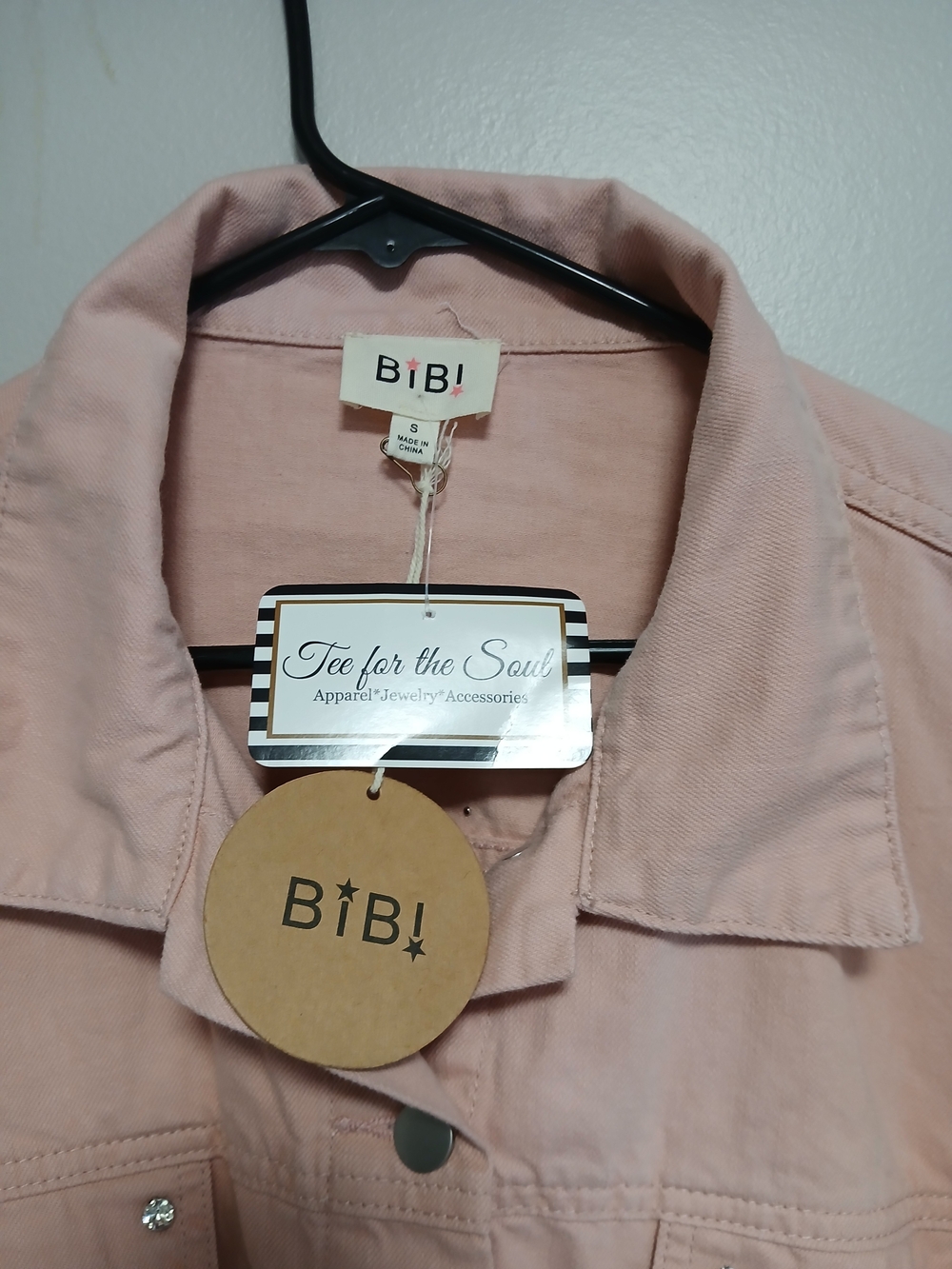 BiBi Pastel Pink Studded Denim Jacket - Picture 3 of 3